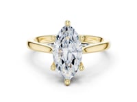 Marquise Hidden Halo Cathedral Solitaire Engagement Ring - Gold