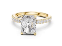 Radiant Compass Hidden Halo Pave Engagement Ring - Gold