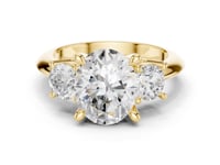 Oval Classic Three Stone Engagement Ring - Gold
