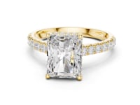 Radiant Classic Hidden Halo Pave Engagement Ring - Gold