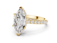 Marquise Classic Hidden Halo Pave Engagement Ring - Gold