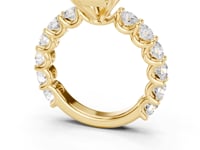 Radiant Bold Shared-Prong Accent Engagement Ring - Gold