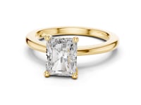 Radiant Flat-Edge Solitaire Engagement Ring - Gold