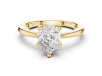 Pear Flat-Edge Solitaire Engagement Ring - Gold