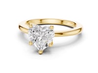 Heart Flat-Edge Solitaire Engagement Ring - Gold
