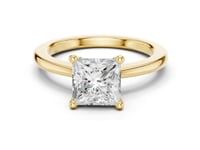 Princess Flat-Edge Solitaire Engagement Ring - Gold