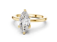 Marquise Flat-Edge Solitaire Engagement Ring - Gold