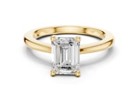 Emerald Flat-Edge Solitaire Engagement Ring - Gold