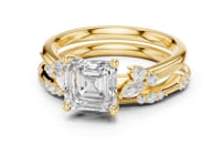 Asscher Vintage Marquise Bridal Set - Gold