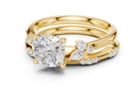 Cushion Vintage Marquise Bridal Set - Gold