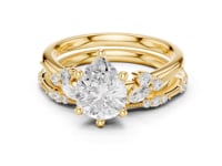 Pear Vintage Marquise Bridal Set - Gold