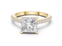 Princess Classic Pave Engagement Ring - Gold