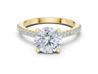 Round Classic Pave Engagement Ring - Gold
