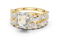 Radiant Marquise Cluster Bridal Set - Gold
