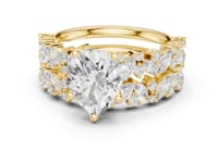 Pear Marquise Cluster Bridal Set - Gold