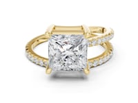 Princess Asymmetric Crossover Pave Ring - Gold