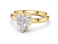 Heart Compass Point Solitaire Engagement Ring - Gold