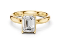 Emerald Compass Point Solitaire Engagement Ring - Gold