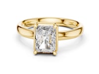 Radiant Compass Point Solitaire Engagement Ring - Gold