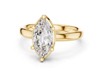 Marquise Compass Point Solitaire Engagement Ring - Gold