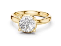 Round Compass Point Solitaire Engagement Ring - Gold