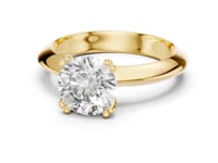 Round Knife-Edge Solitaire Engagement Ring - Gold