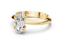 Marquise Knife-Edge Solitaire Engagement Ring - Gold