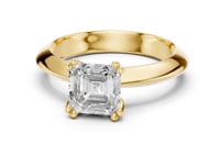 Asscher Knife-Edge Solitaire Engagement Ring - Gold