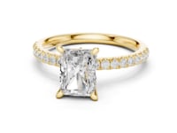 Radiant Tulip Basket Pave Engagement Ring - Gold