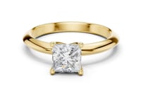 Princess Petite Solitaire Engagement Ring - Gold
