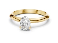 Oval Petite Solitaire Engagement Ring - Gold