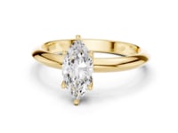Marquise Petite Solitaire Engagement Ring - Gold