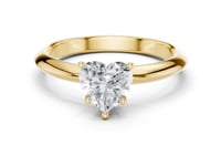 Heart Petite Solitaire Engagement Ring - Gold