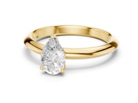 Pear Petite Solitaire Engagement Ring - Gold