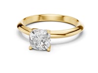 Cushion Petite Solitaire Engagement Ring - Gold