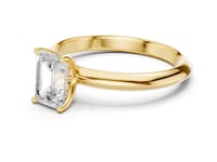 Emerald Petite Solitaire Engagement Ring - Gold