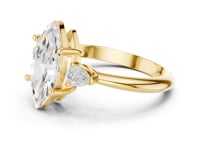 Marquise East-West Pear Three Stone Engagement Ring - Gold