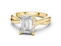 Emerald Twist Solitaire Engagement Ring - Gold