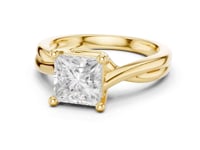 Princess Twist Solitaire Engagement Ring - Gold