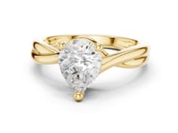 Pear Twist Solitaire Engagement Ring - Gold
