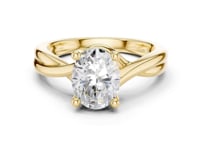 Oval Twist Solitaire Engagement Ring - Gold