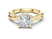 Cushion Twist Solitaire Engagement Ring - Gold