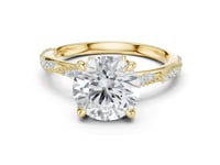 Round Twist Pave Engagement Ring - Gold