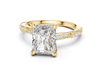 Radiant Twist Pave Engagement Ring - Gold