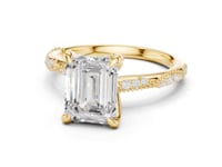Emerald Twist Pave Engagement Ring - Gold