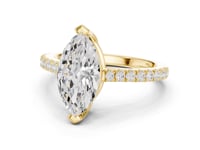 Marquise Cathedral Pave Engagement Ring - Gold