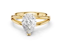 Pear Crossover Split Shank Solitaire Engagement Ring - Gold