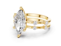 Marquise Spaced Accent Bridal Set - Gold