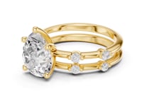 Pear Spaced Accent Bridal Set - Gold