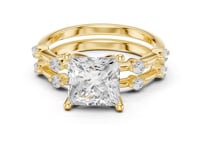 Princess Spaced Accent Bridal Set - Gold